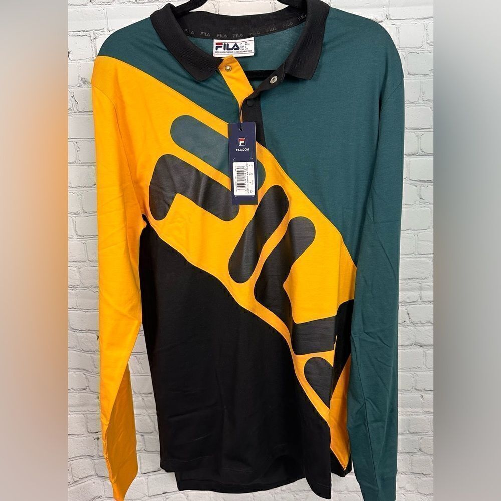 NWT Fila Long Sleeve Polo Shirt. Size Large